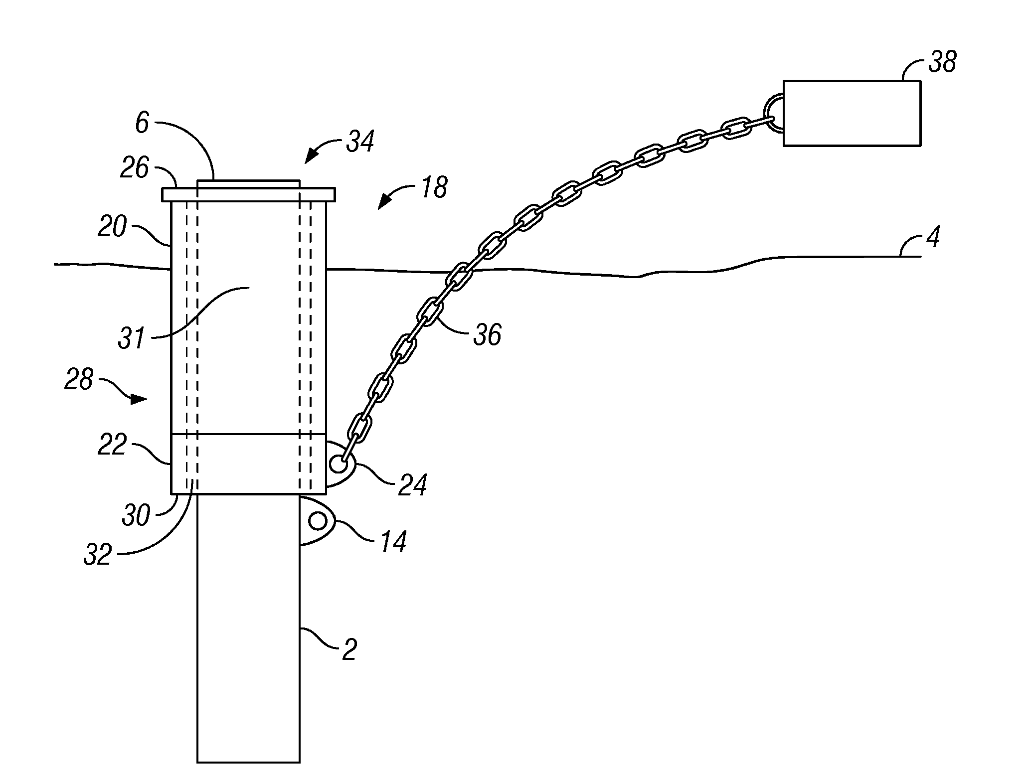 Outer pipe sleeve for a sea floor mooring pile