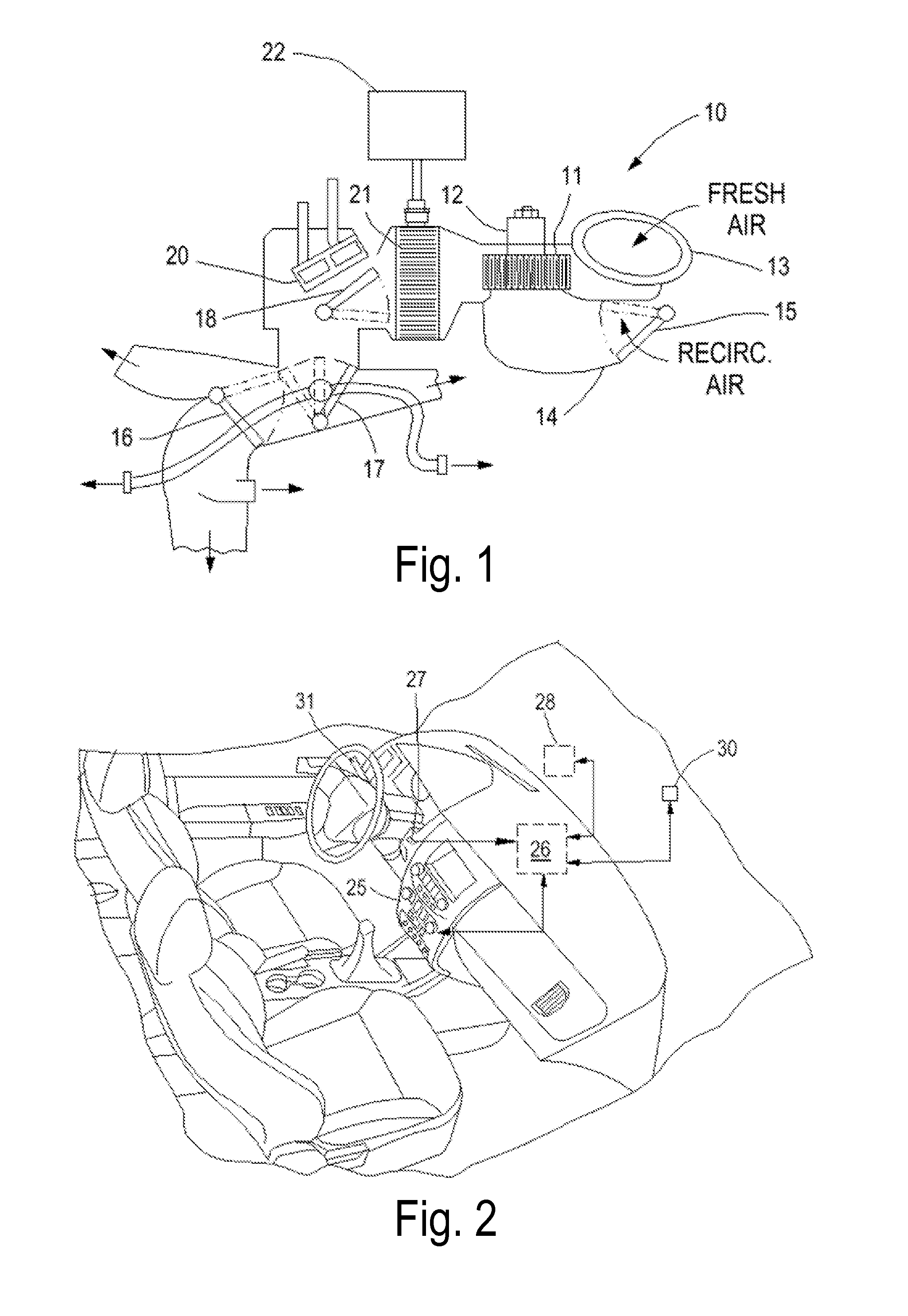 Vehicular HVAC system with modified air recirculation for start-stop engine