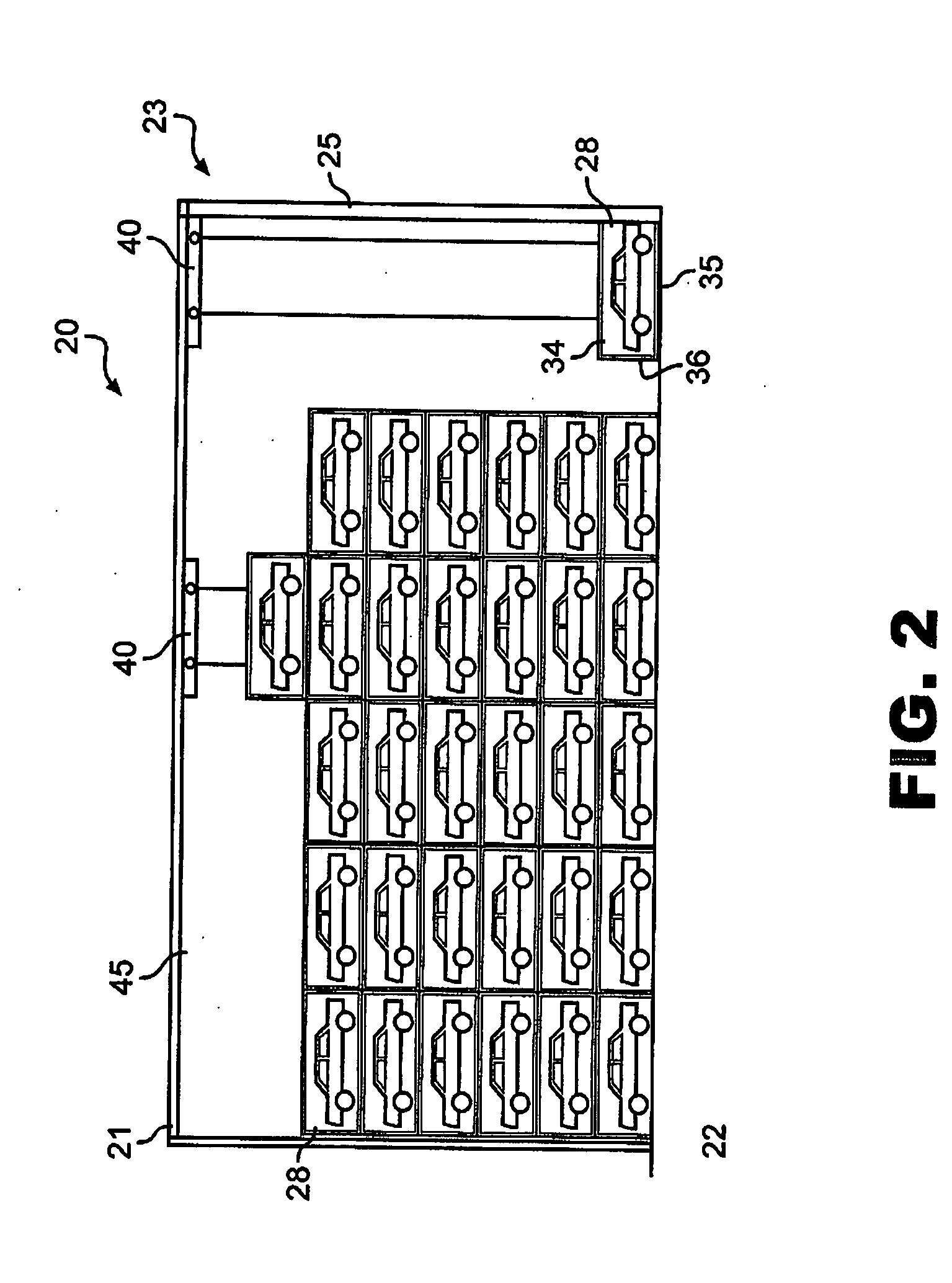 Overhead vehicle storage system