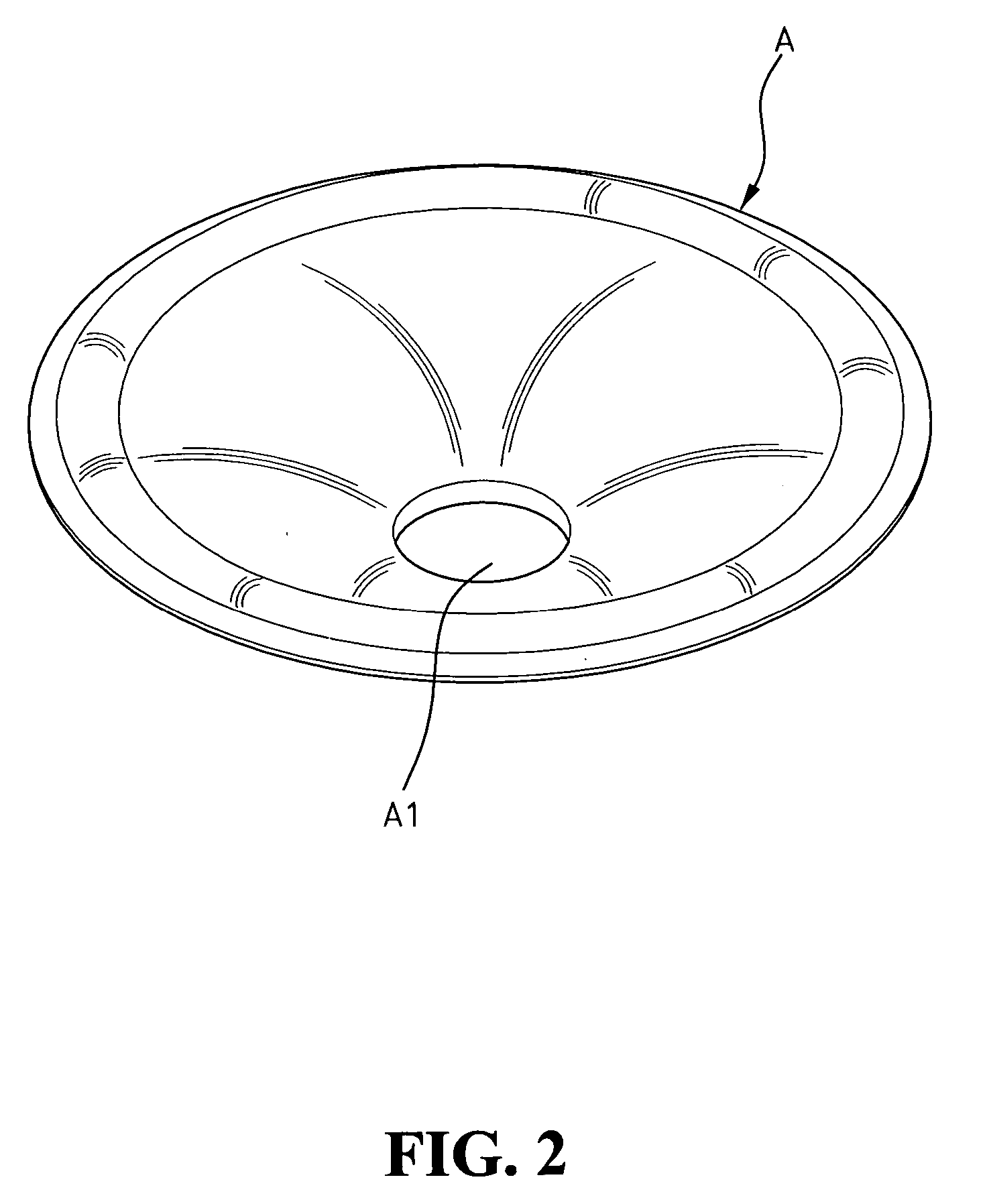 Angled cone of loudspeaker