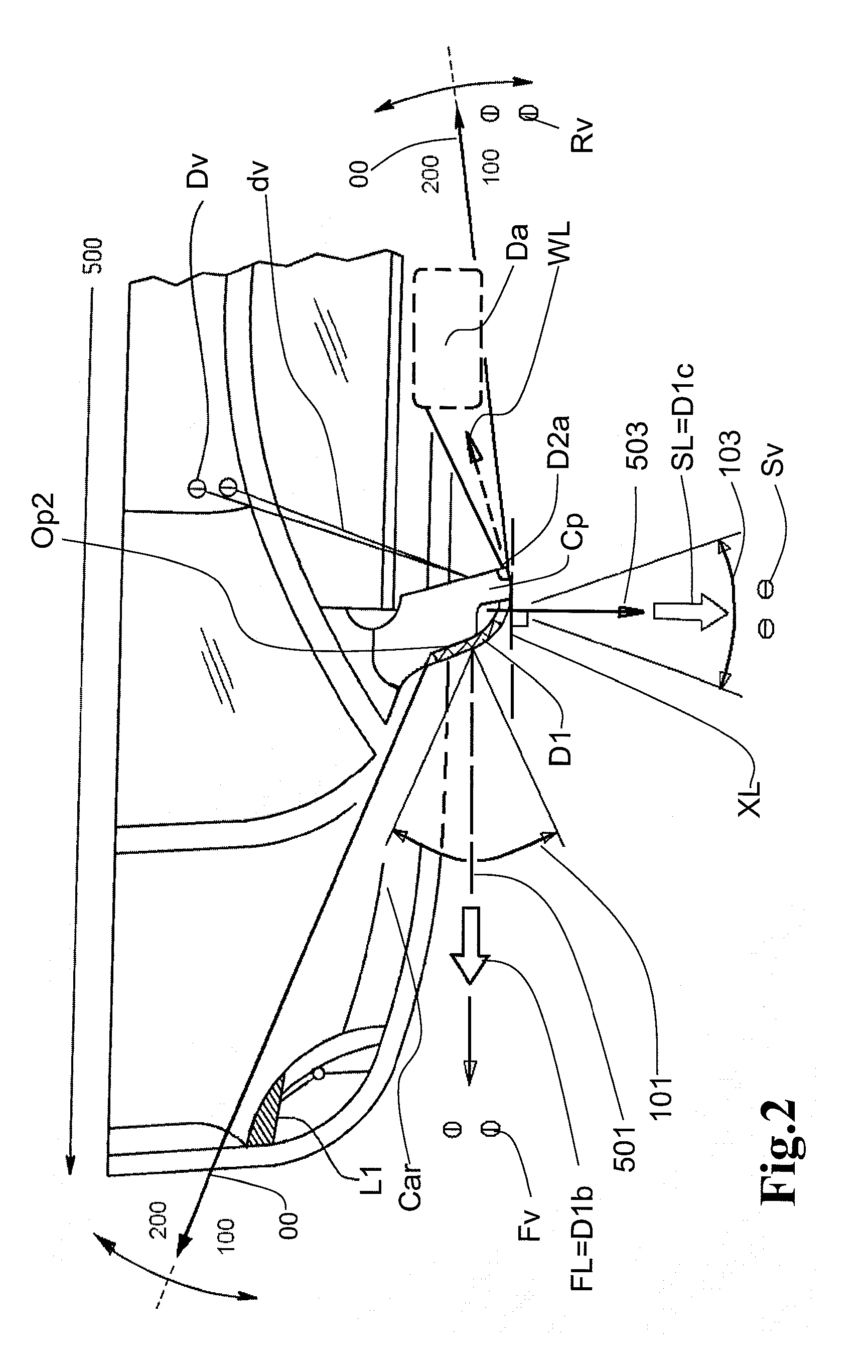 Rear-view mirror for a vehicle with a set of indicator lights