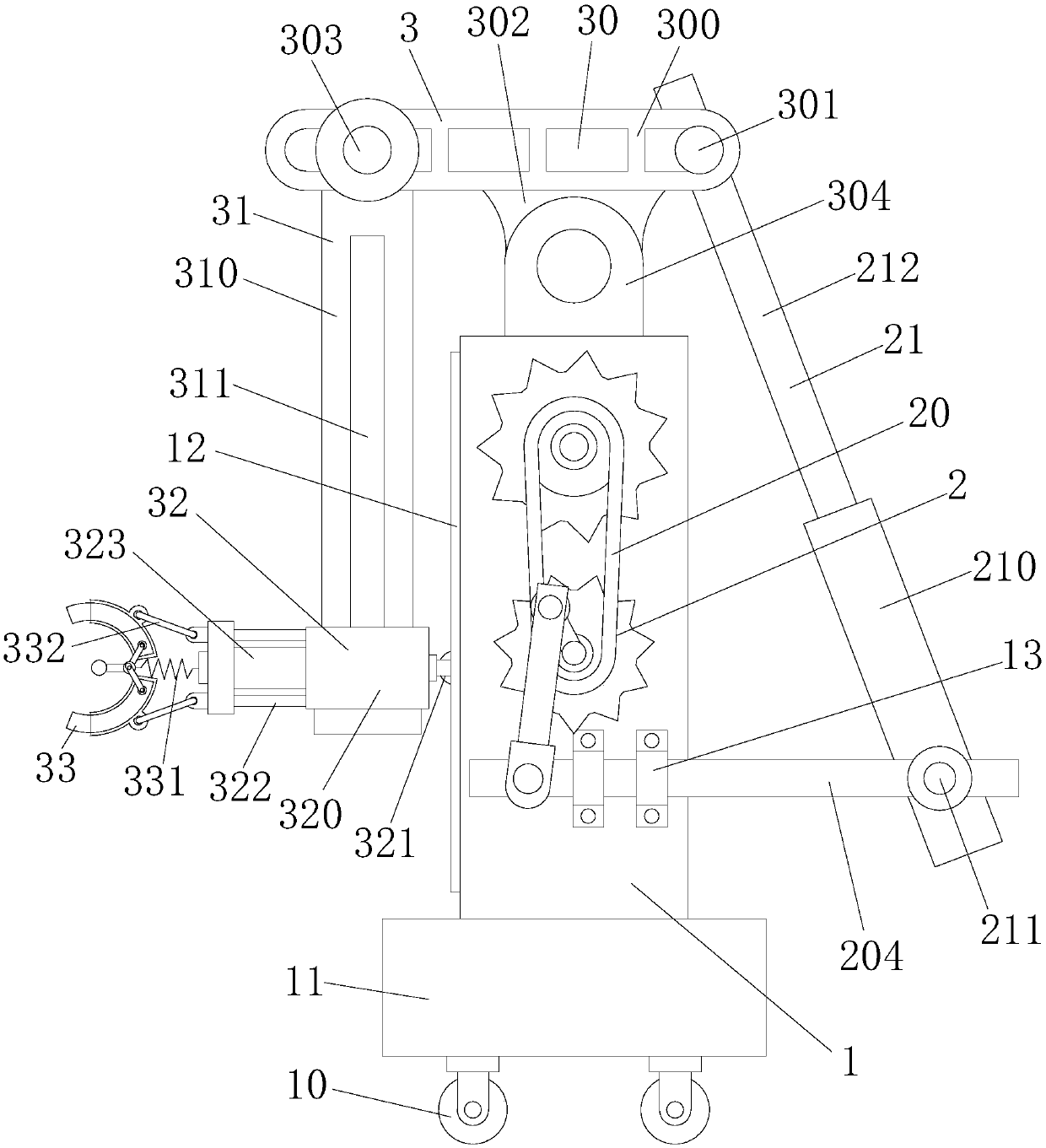 Lifting device for oil pipeline installation and laying