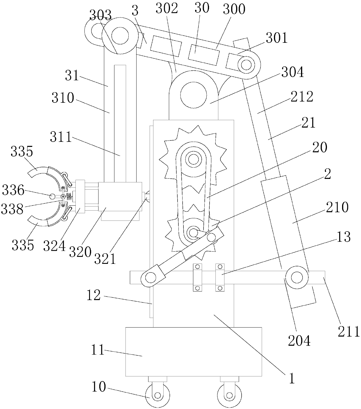 Lifting device for oil pipeline installation and laying