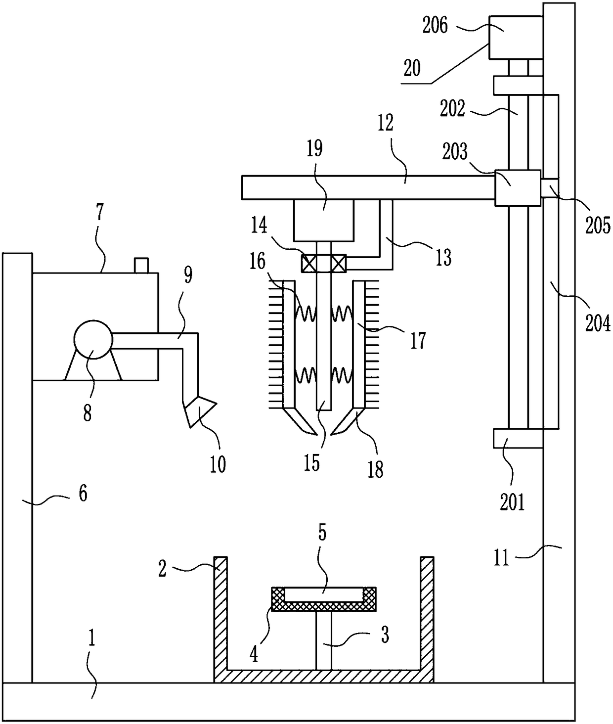 Feeding-bottle cleaning device for pediatric department