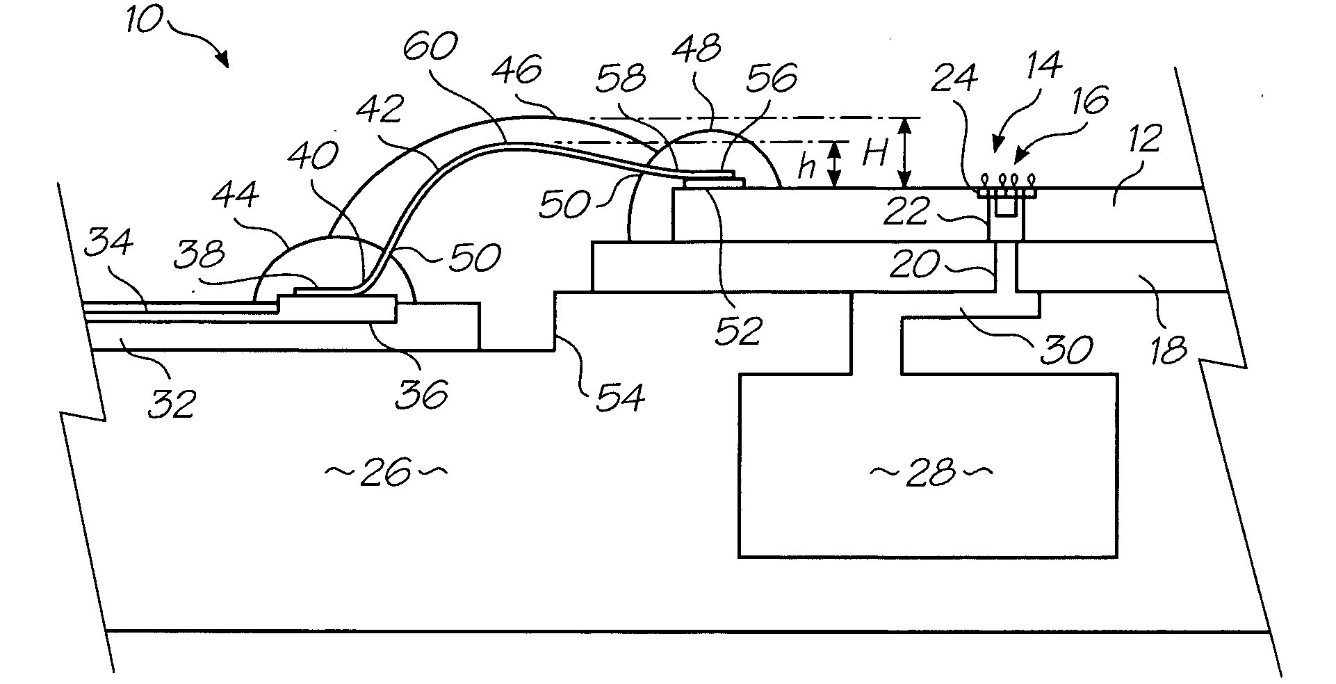 Method of forming assymetrical encapsulant bead