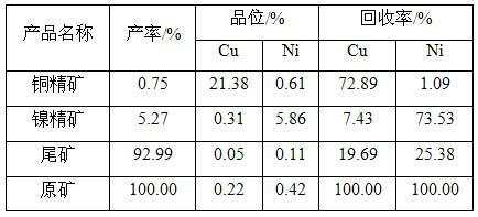 Beneficiation method for copper nickel sulfide ore