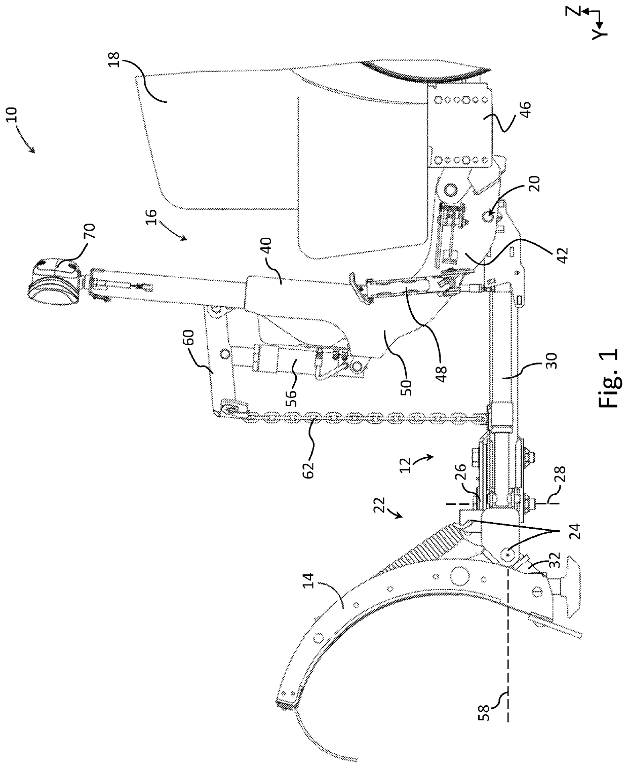 Snow plow assembly with floating a-frame