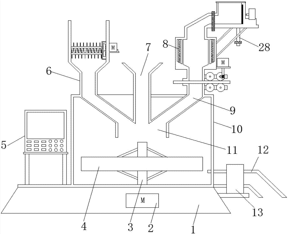 High-efficiency mixing and matching device for coix seeds