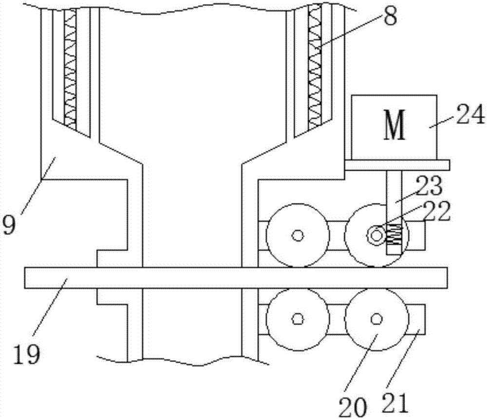 High-efficiency mixing and matching device for coix seeds