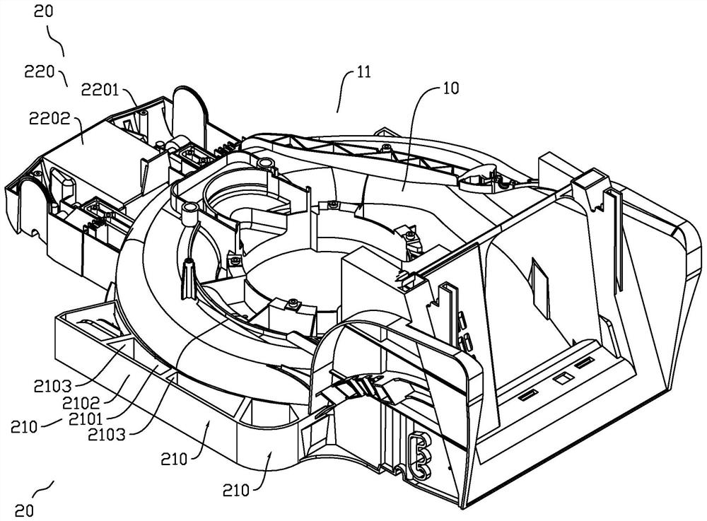 Machine shell structure with air inlet compensation function and mower