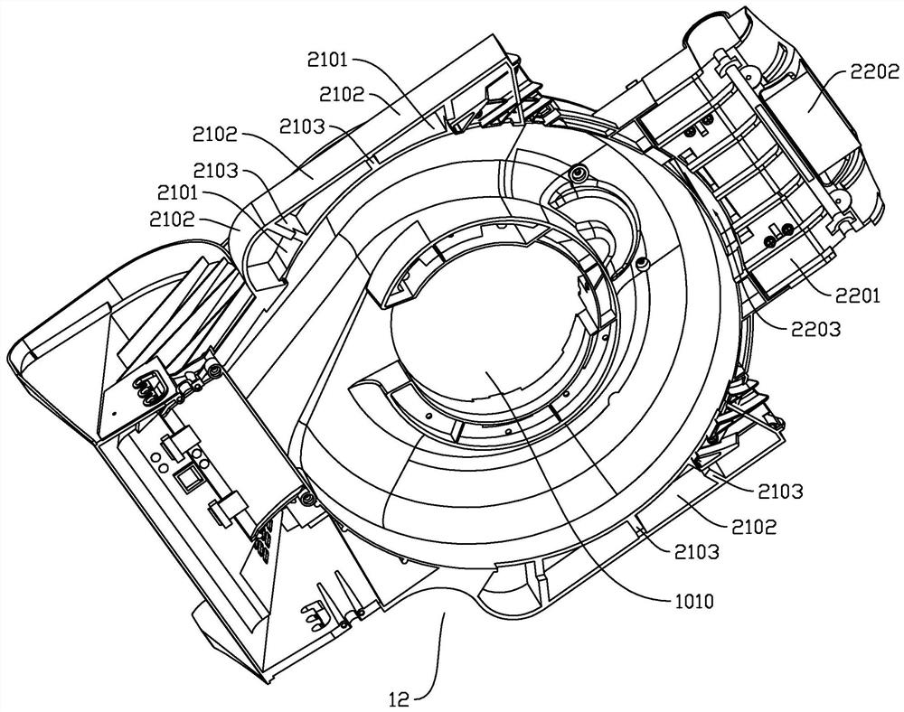 Machine shell structure with air inlet compensation function and mower