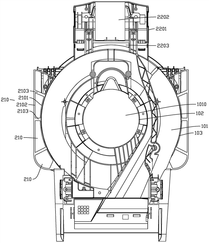 Machine shell structure with air inlet compensation function and mower