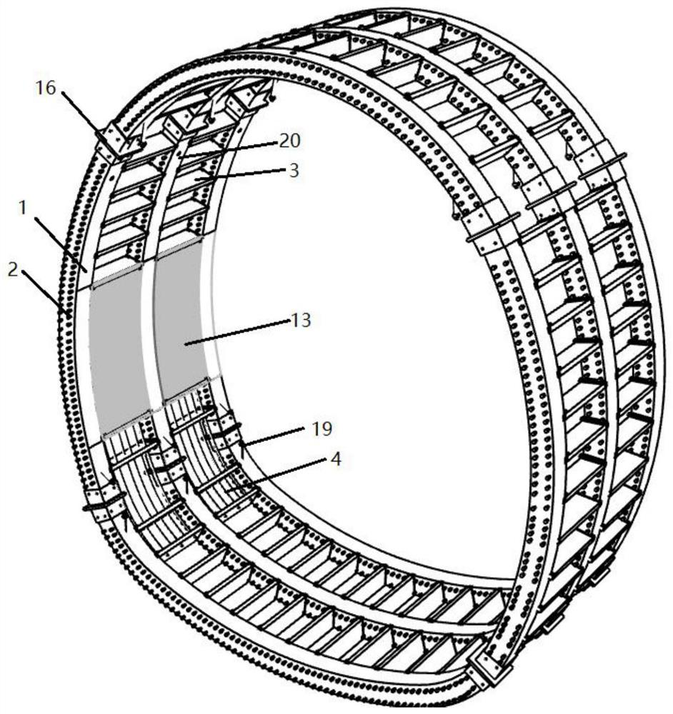 Steel tube concrete and sprayed concrete stiff combined structure tunnel support system and construction method