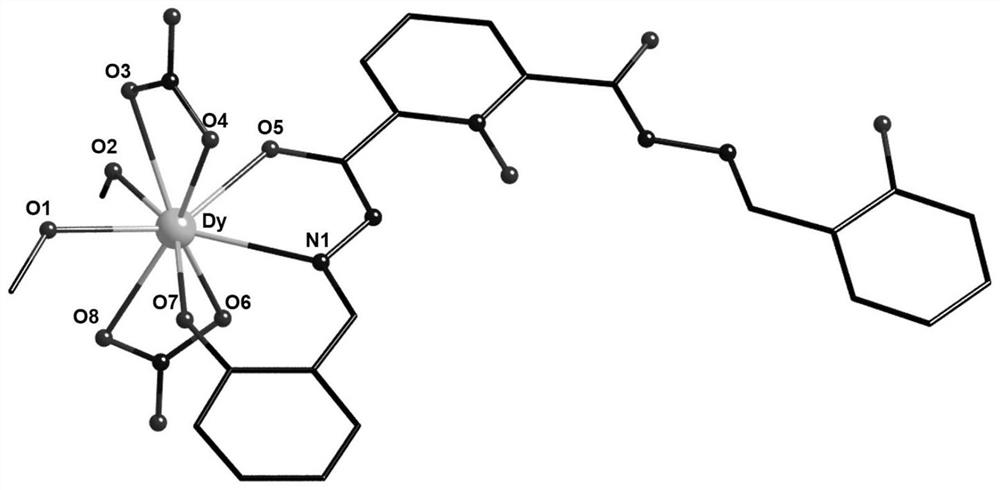 Rare earth single-ion magnet based on bis-salicylaldehyde nitrogen oxide pyridine-2, 6-diformyl hydrazone and preparation method of rare earth single-ion magnet