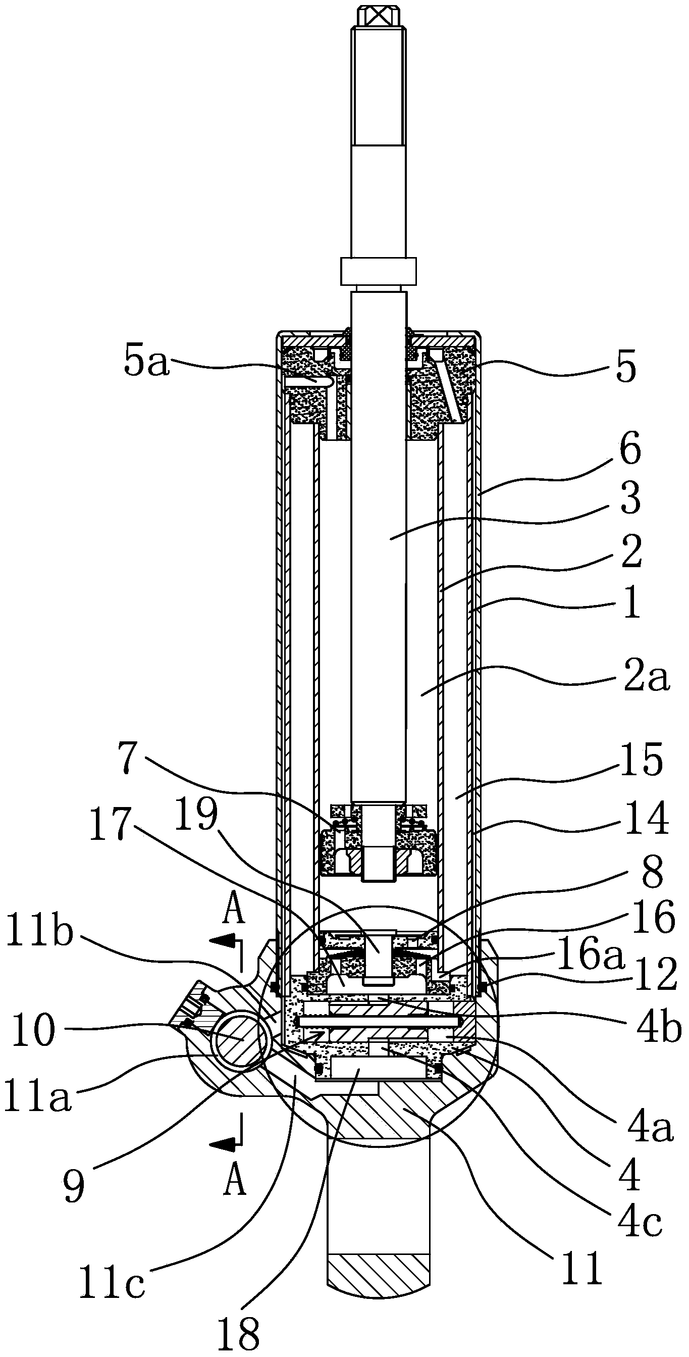 Tri-cylinder self-adaption type anti-falling shock absorber