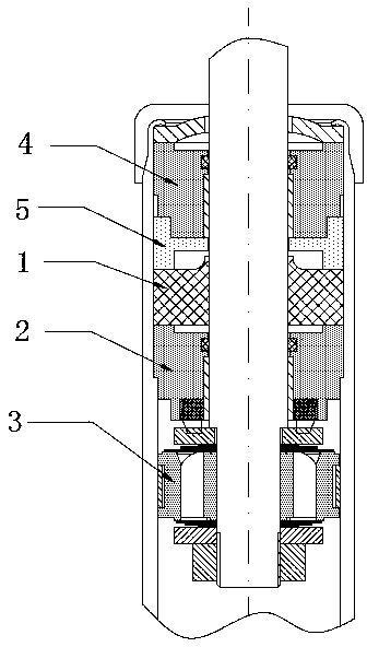 Large-stroke heavy-duty vehicle shock absorber piston rod double-guiding structure