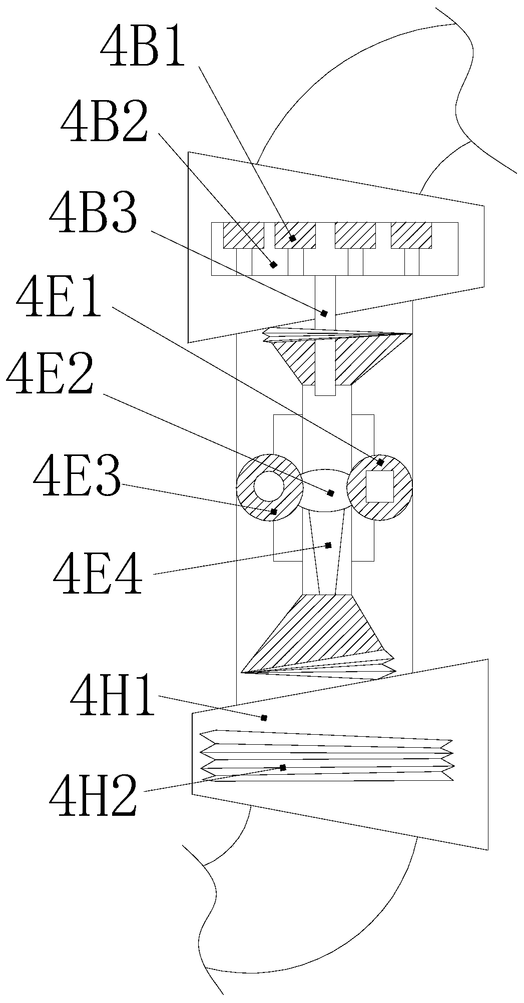 Novel cement kiln denitration and desulfurization catalytic system with double-disc paddle hourglass reversing function