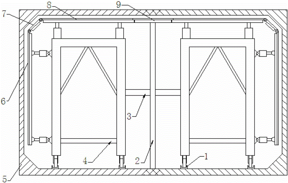 Flow construction method of underground pipe gallery inner mold system