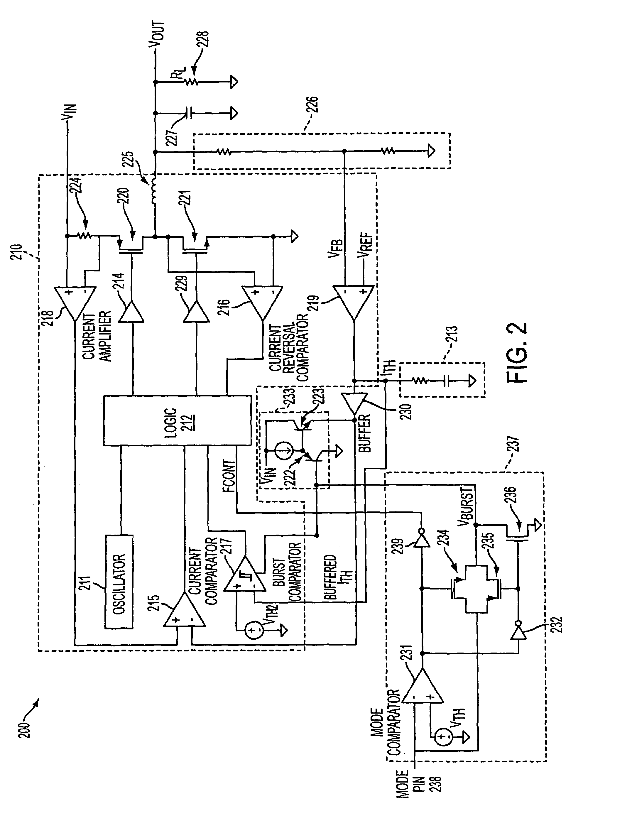 Circuits and methods for adjustable peak inductor current and hysteresis for burst mode in switching regulators