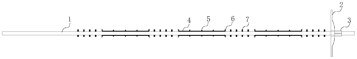 Multi-section anchoring automatic yielding anchor rod and anchoring method