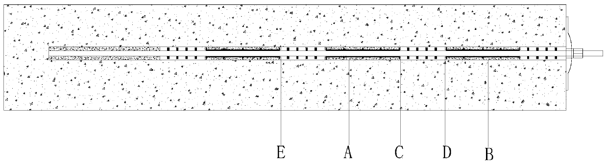 Multi-section anchoring automatic yielding anchor rod and anchoring method