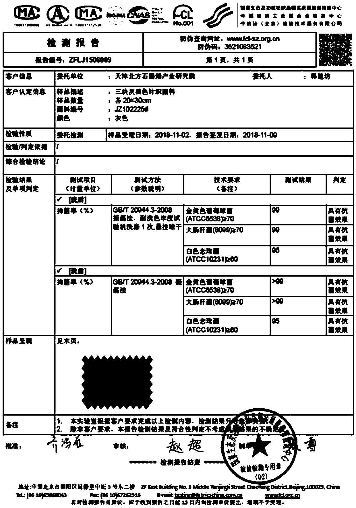 Graphene-based antibacterial fabric preparation method