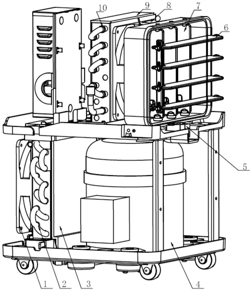 Portable air conditioner without external exhaust pipe and drain pipe