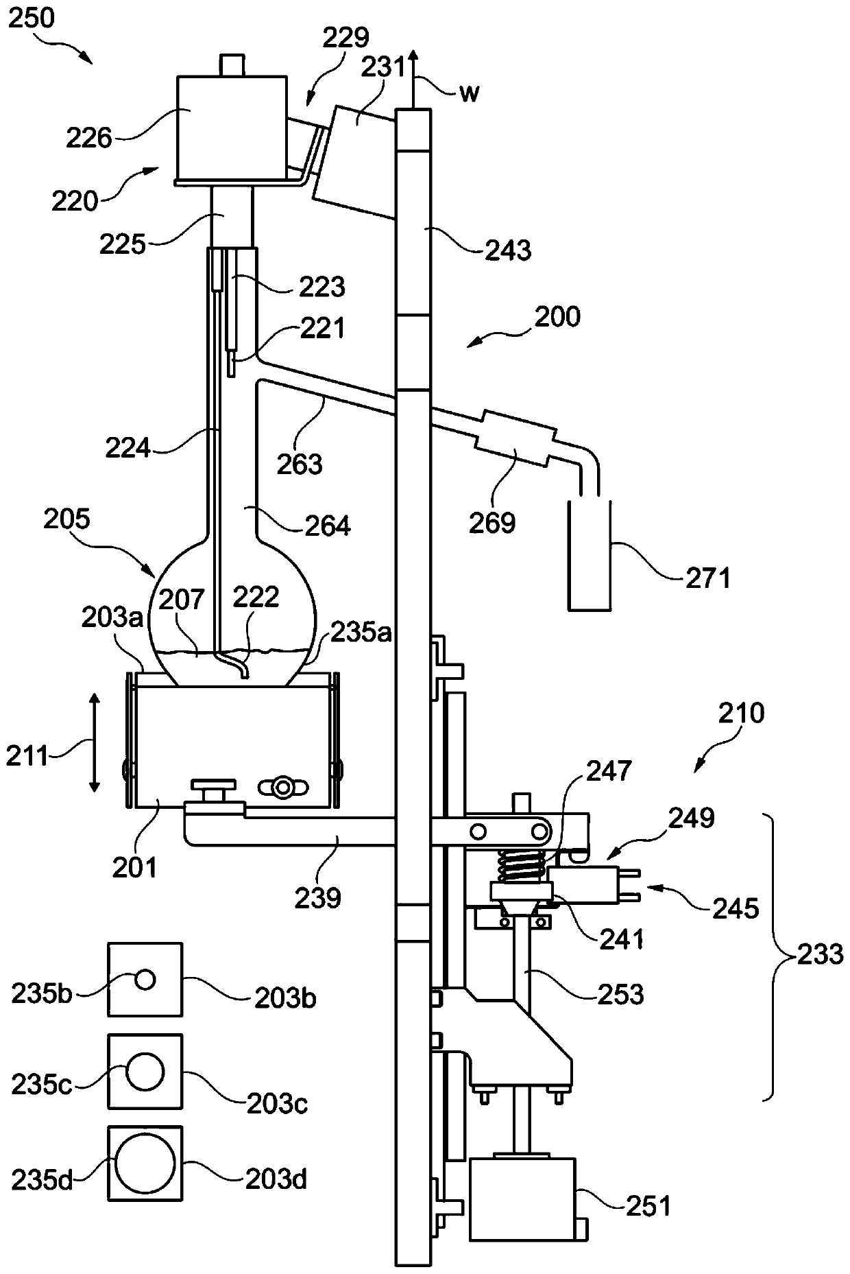 Apparatus and method for preparing distillation measurement of liquid, and liquid analysis system