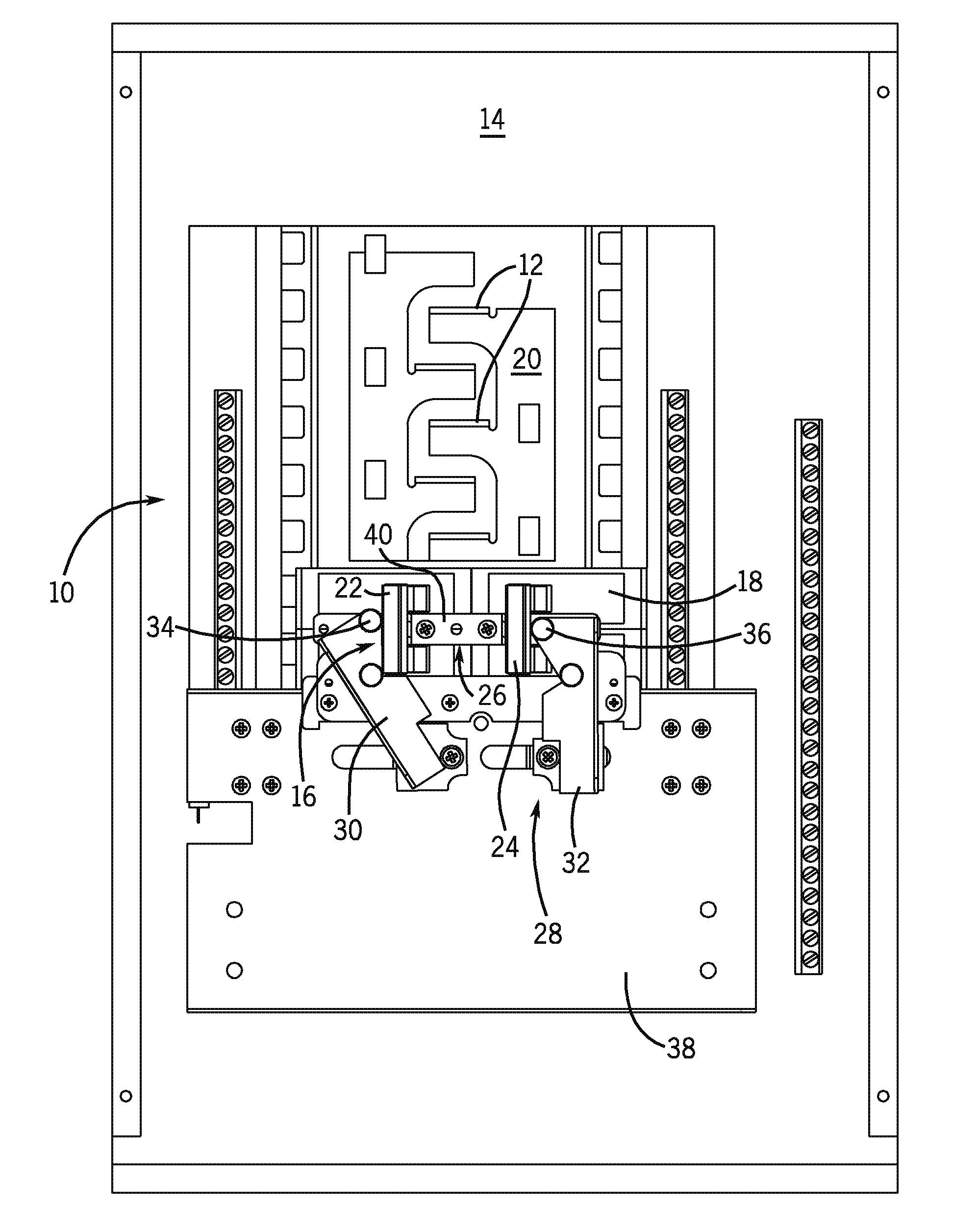 Automatic transfer switch having an interlock arrangement