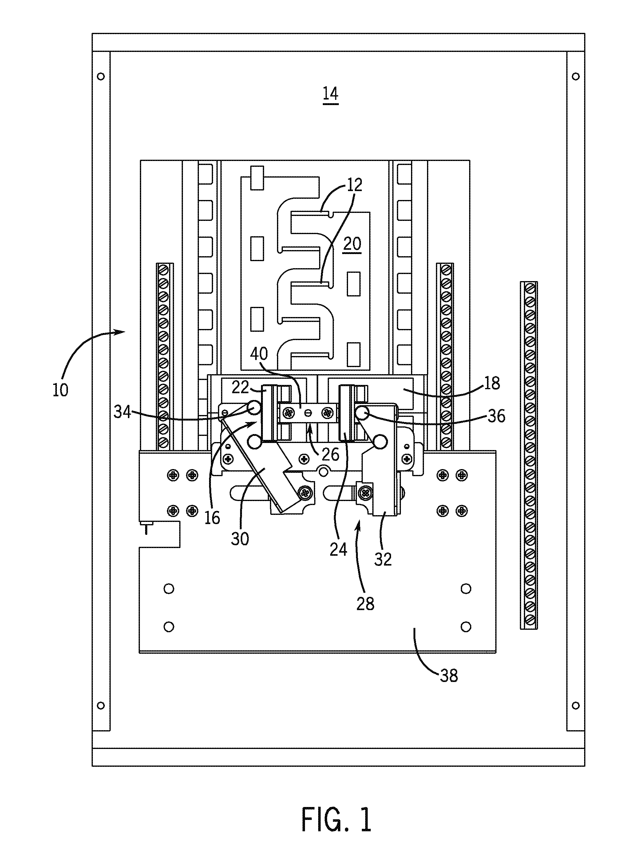 Automatic transfer switch having an interlock arrangement