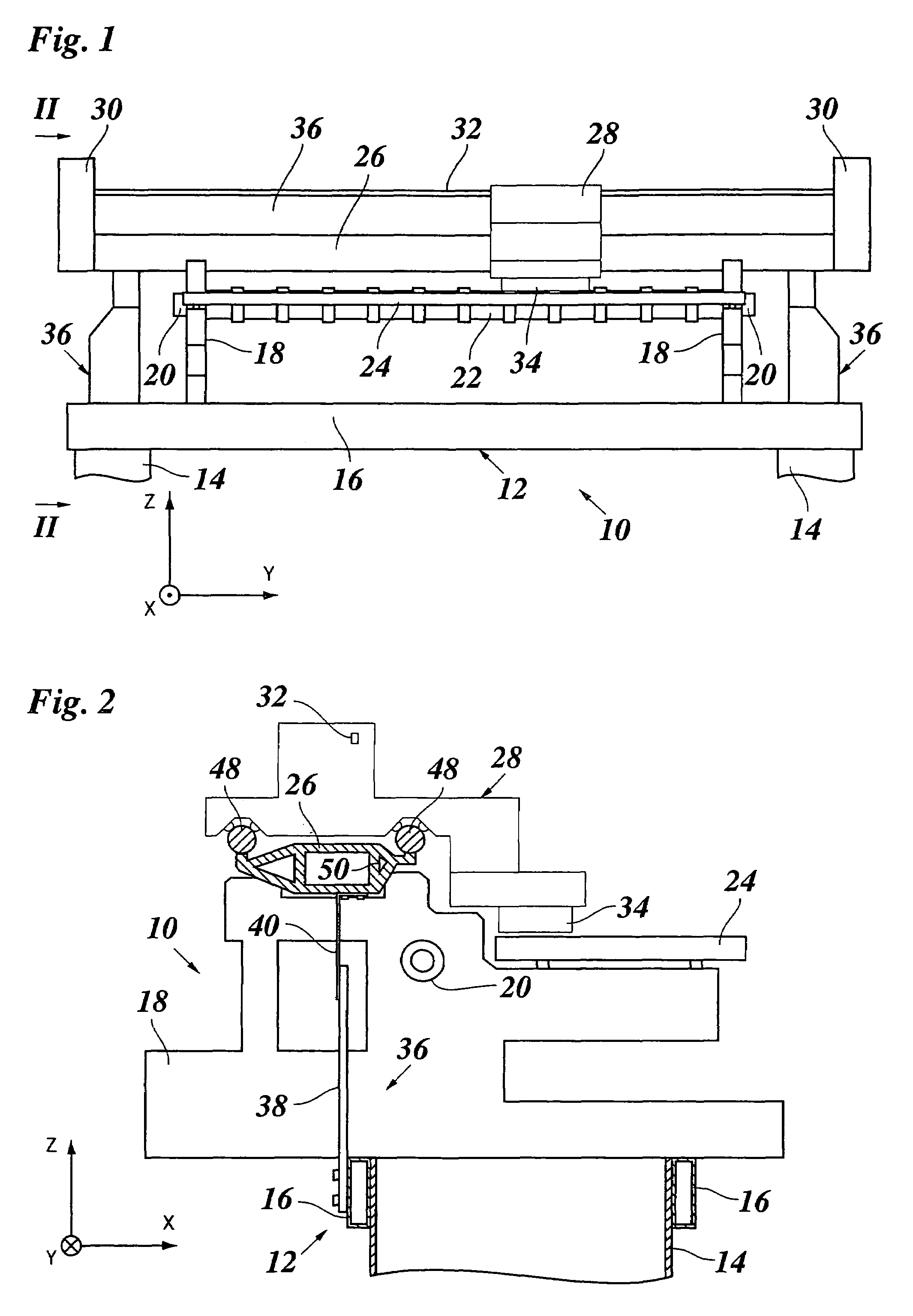 Printer with reciprocating carriage and a two-stage frame structure