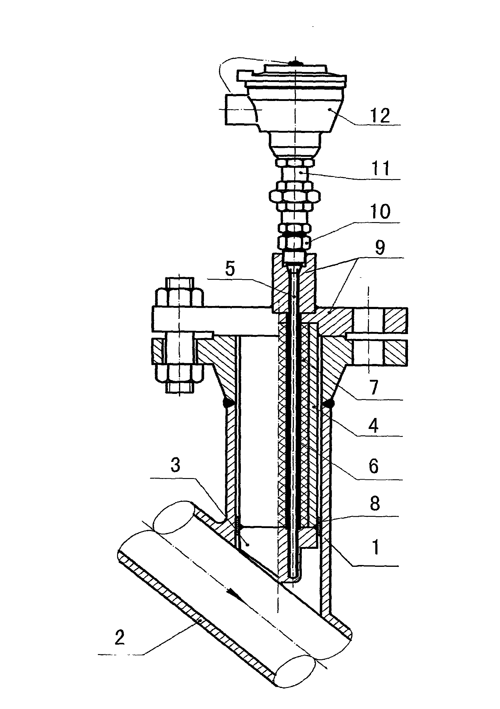 Pyrolysis furnace COT thermocouple anti-degrading and anti-coking sleeve pipe