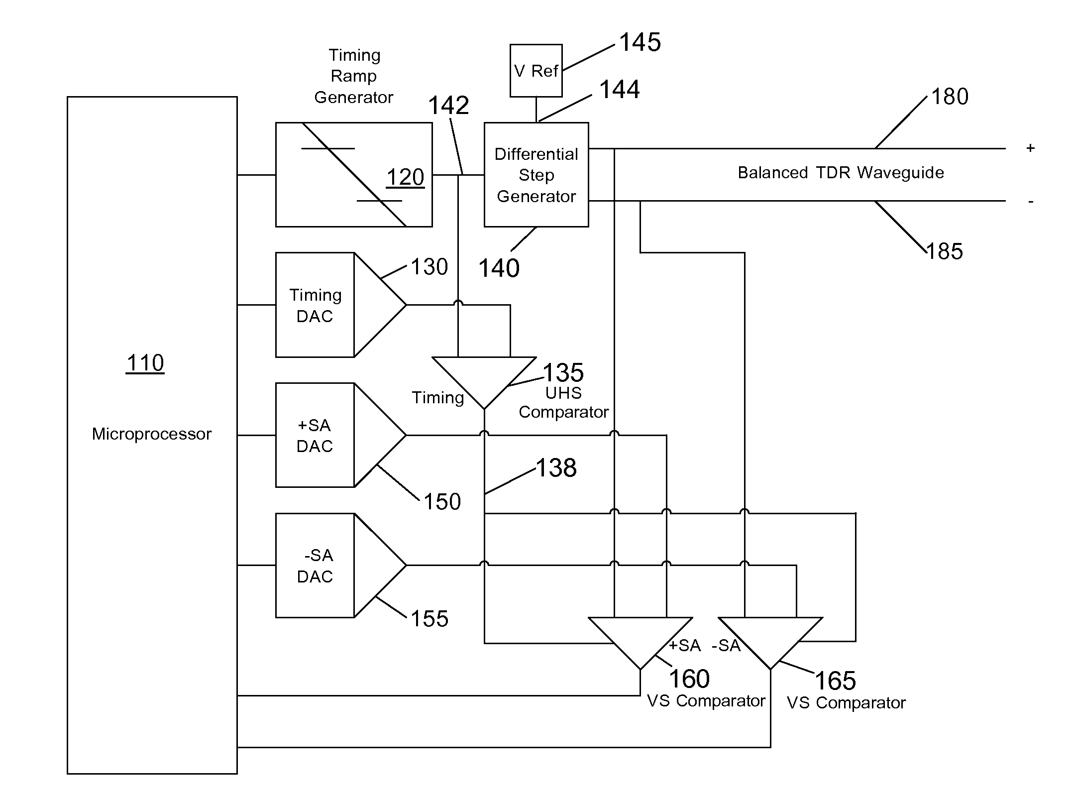 Balanced two-conductor time domain reflectometer