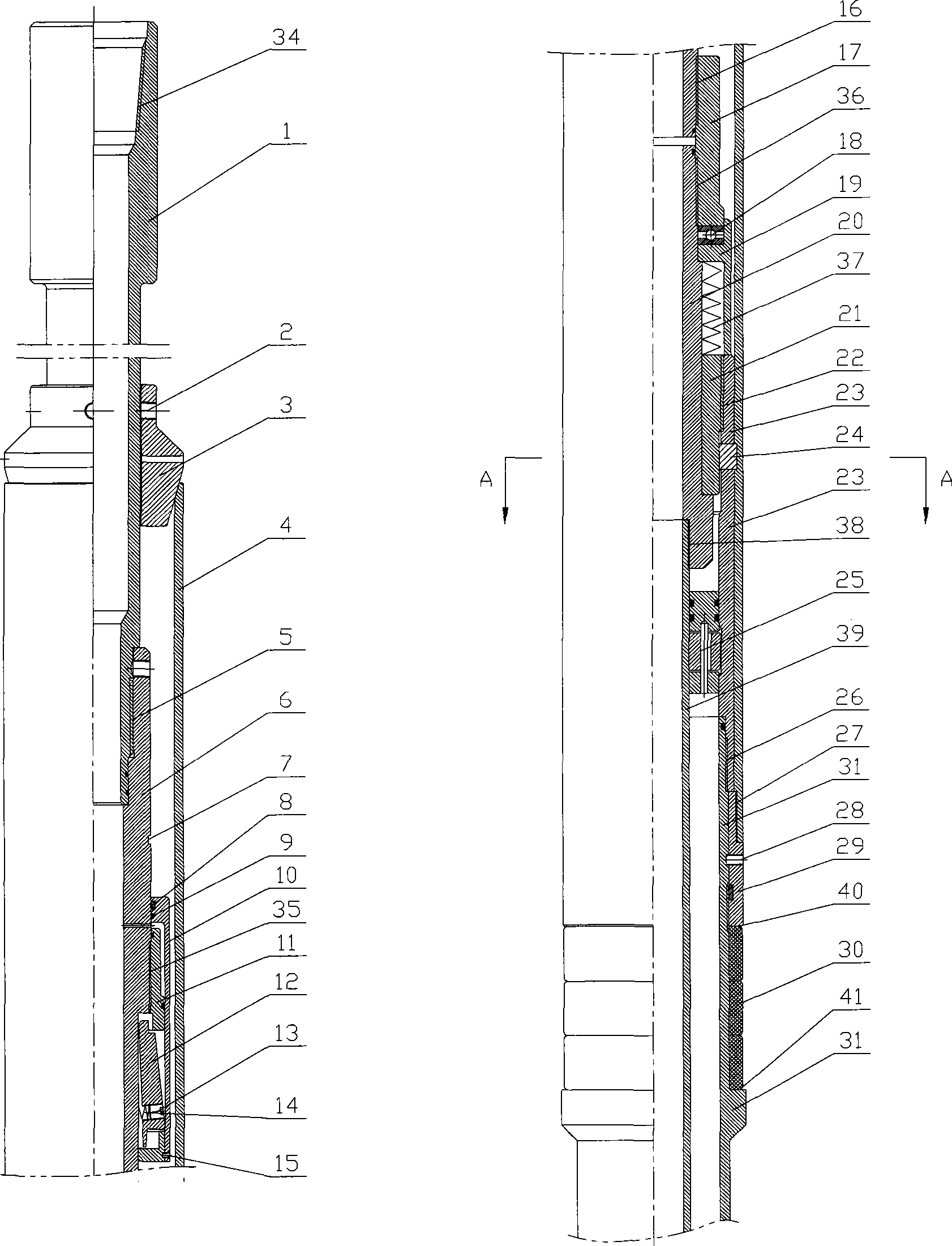 Seat seal mechanism used for packing type tail pipe hanger