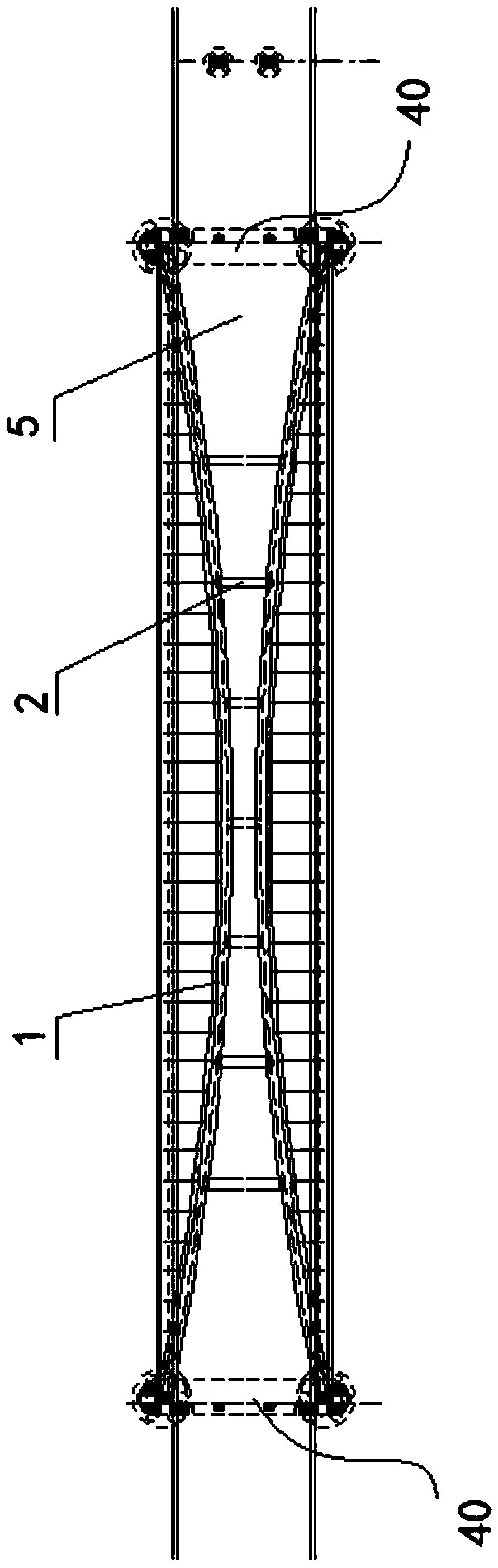 Temporary device for maintaining mechanical equilibrium under first-arch and second-girder bridge construction process