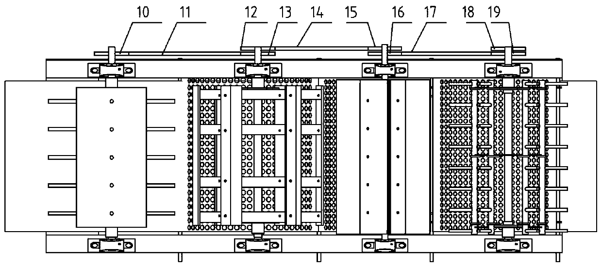 Bridge-crossing multi-tangential-flow threshing device of combine harvester