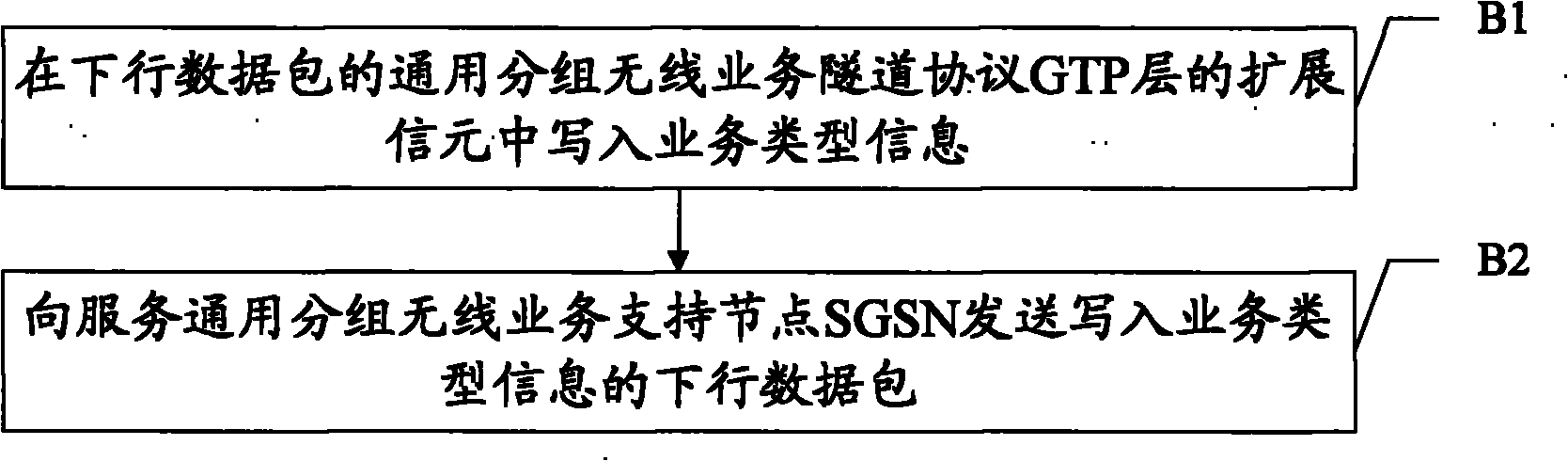 Business type information transferring method, system and associated equipment