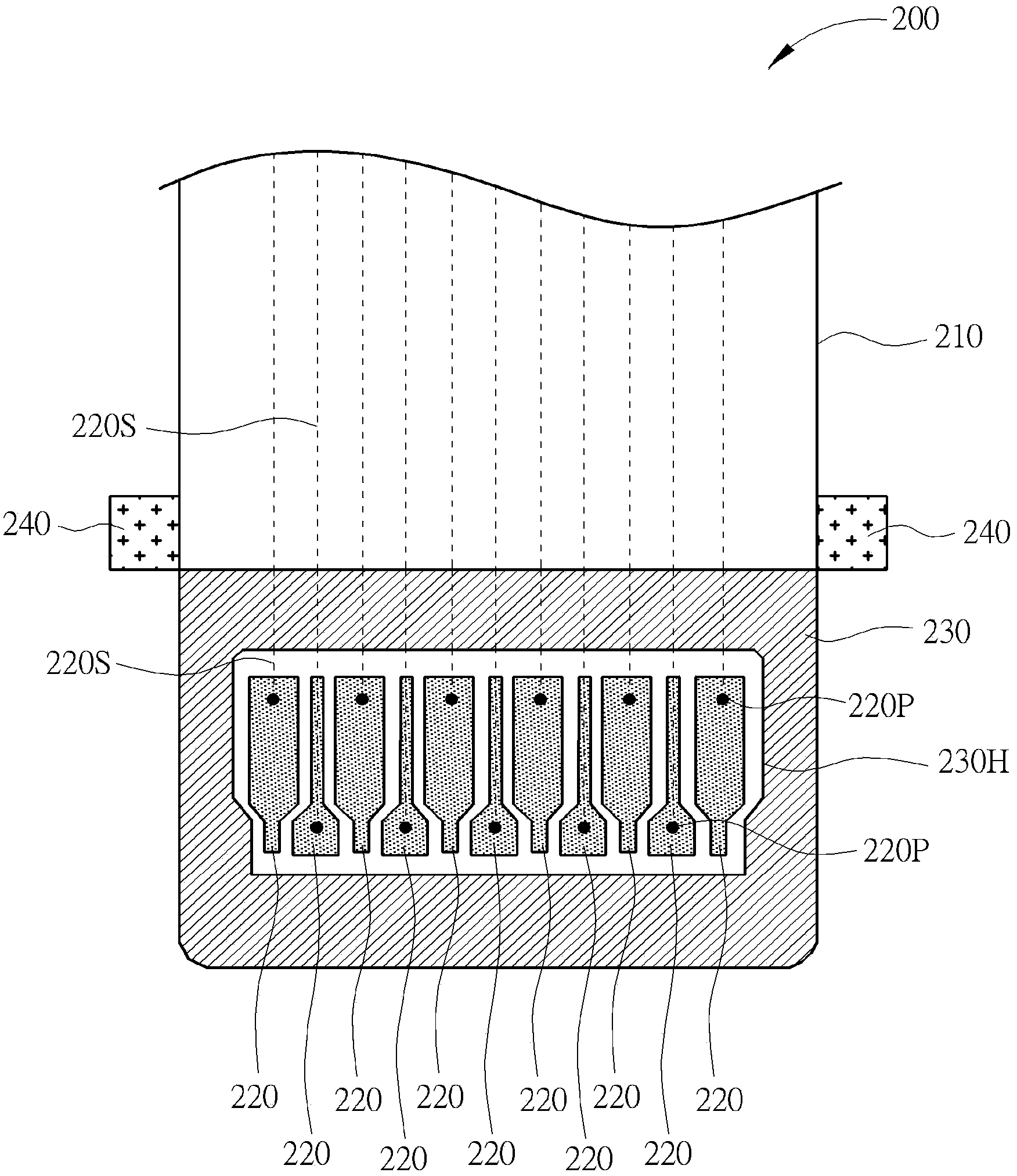 Connection structure of electronic device