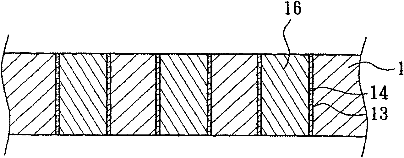 Method for forming through holes on base material and base material with through holes