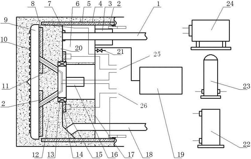 Slurry balance shield machine with freezing function