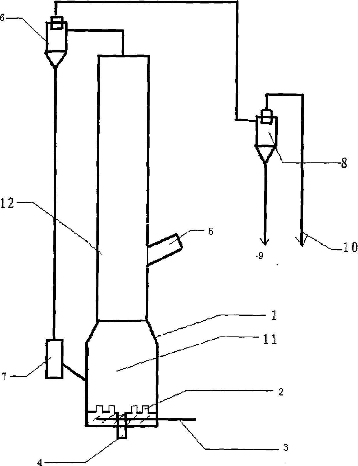 Biomass abnormal circulating fluidized bed gasifier