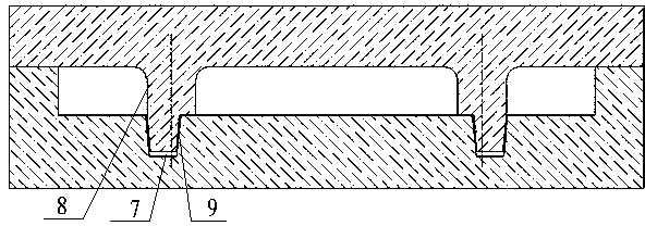 Air cylinder cover water draining sleeve water feeding hole sand core tenon and mounting technique thereof