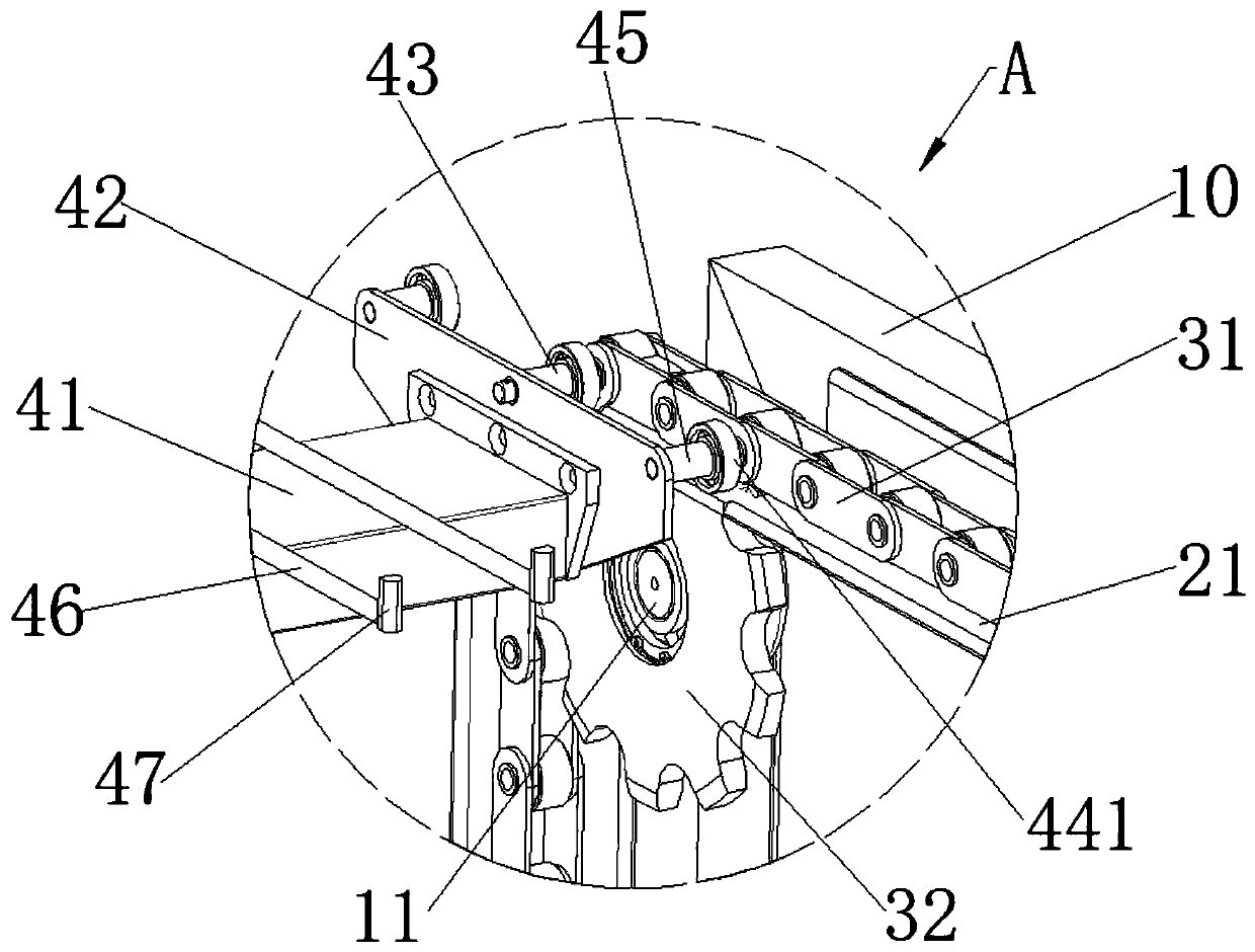 Turning motion structure and multi-layer food baking tunnel furnace