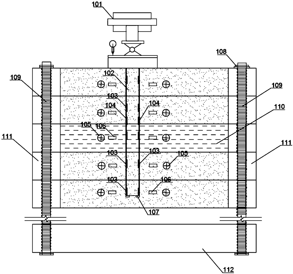 Layered pile foundation testing device and testing method adopting double-air-pressure film vertical loading