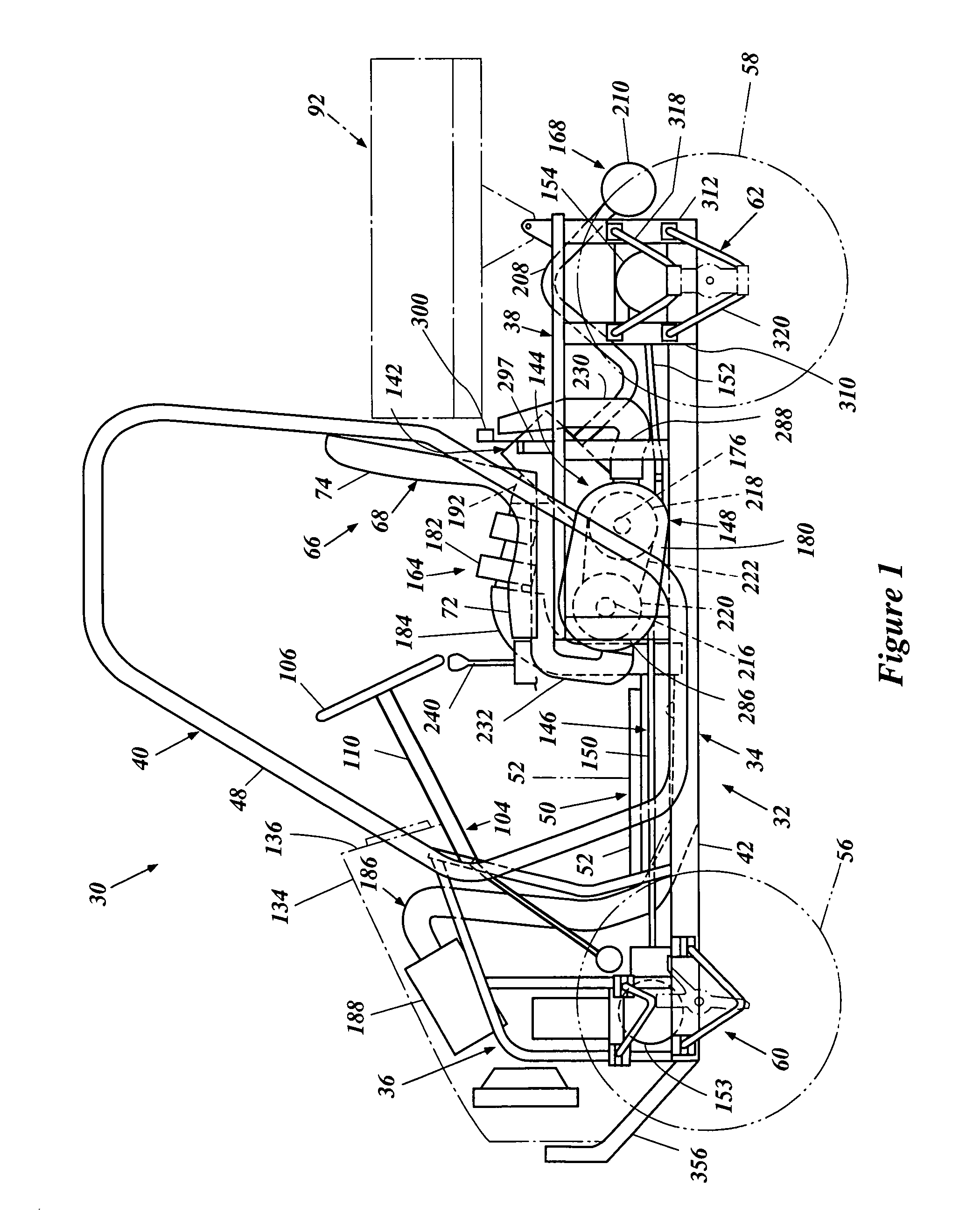 Frame arrangement for off-road vehicle