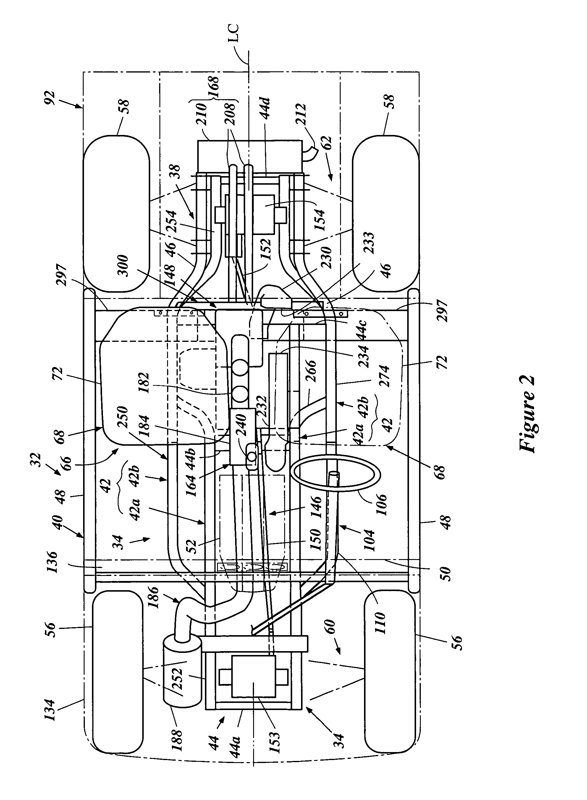 Frame arrangement for off-road vehicle