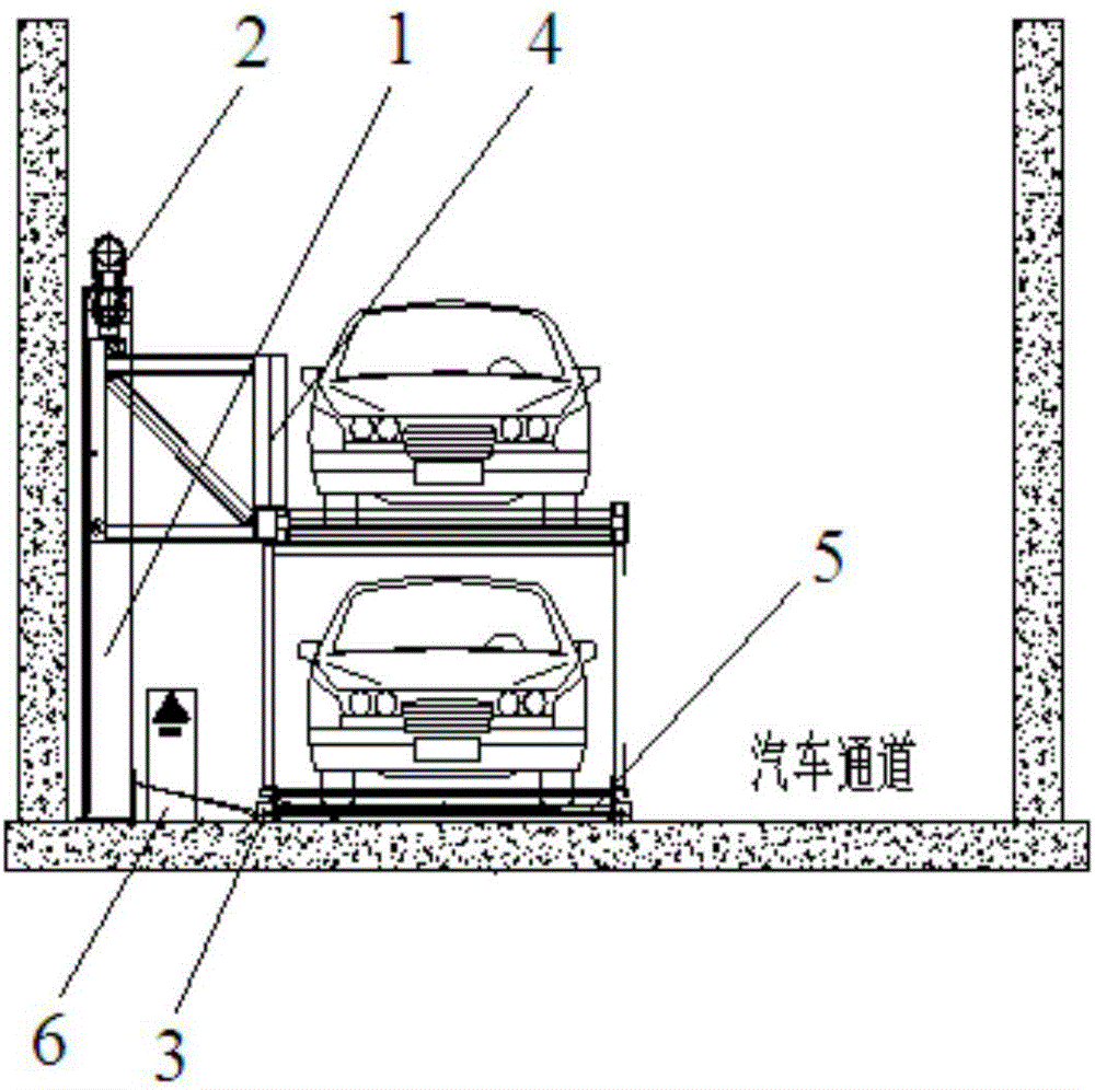 Unilateral simple ascending-descending translation parking equipment