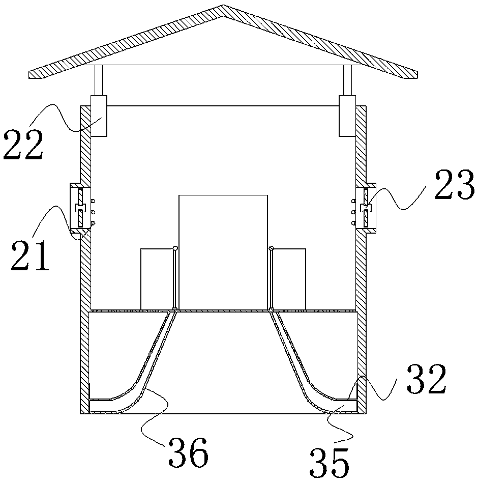 Goat house for mixed breeding of adult goats and kids