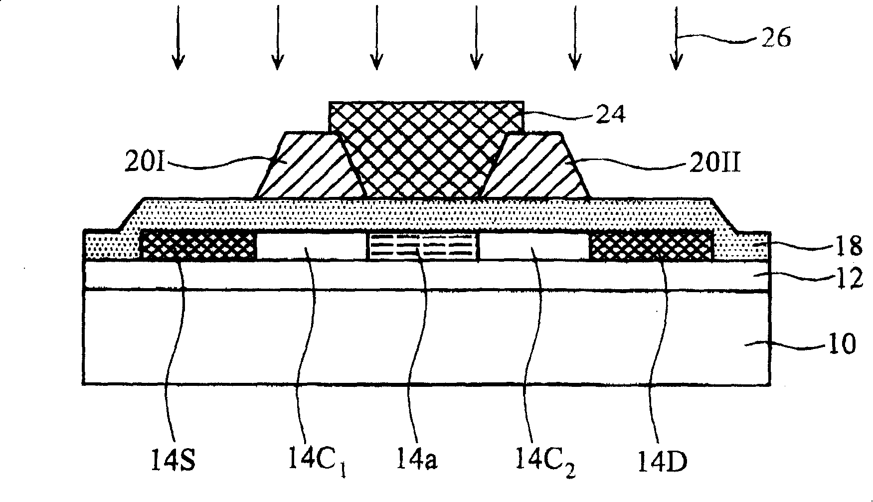 Thin film transistor of multi-grid structure and manufacturing method thereof