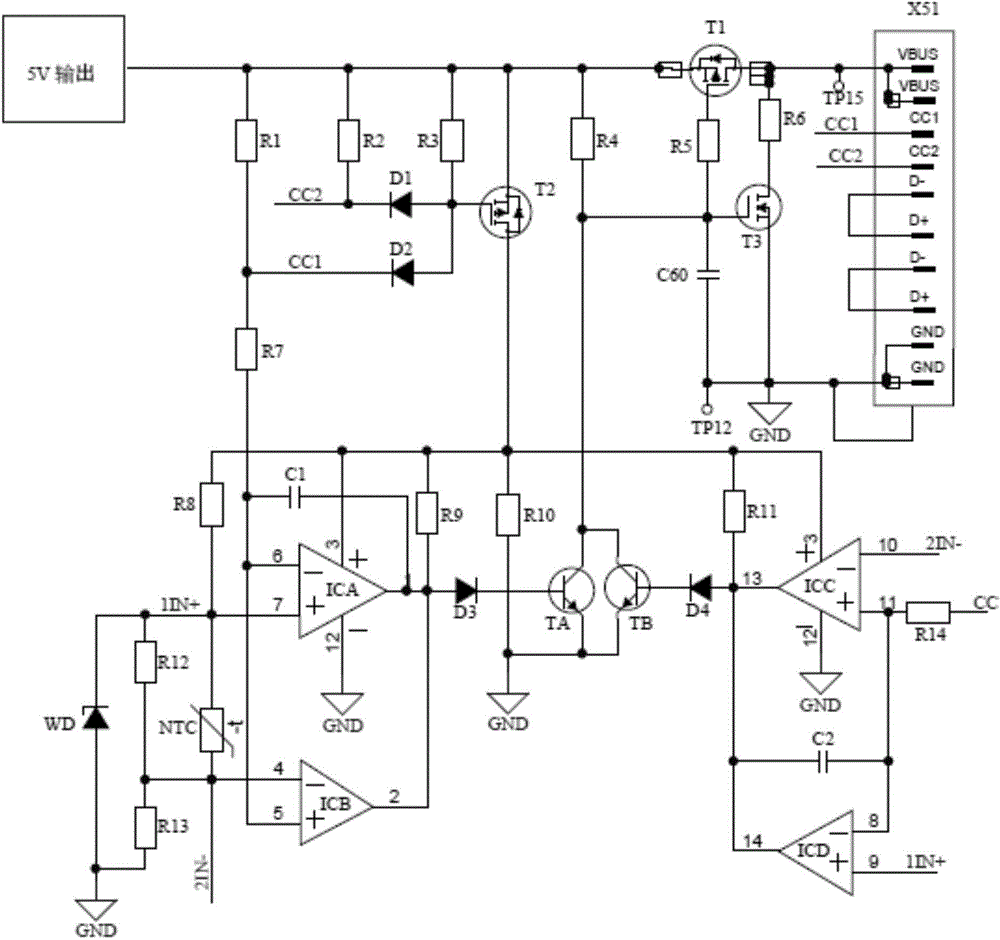 Identification circuit for USB Type-C interface